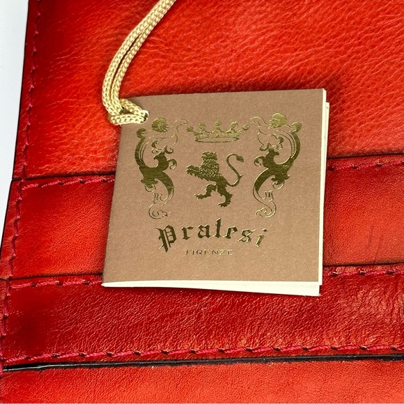 Pratesi Italian Leather Red Clutch NWT